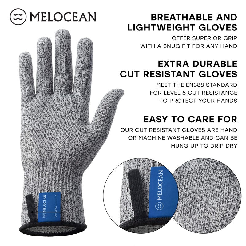Melocean Oyster Shucking Knife and Gloves Set - Premium Oyster Knife and Shucking Gloves Kit - Professional Clam Shucker Opener Tool in Lovely Box - Bonus Ebook and Brochure Included - Image 4